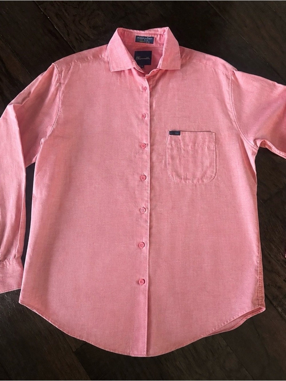 Men's authentic Faconnable coral Long-Sleeve Button-Up Shirt